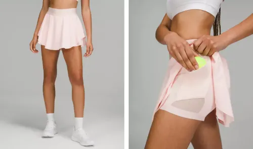 Two views of the lululemon Adjustable Yoga Mat Bag in the color Raw Linen